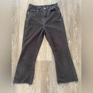 Urban Outfitters Charcoal Corded Kick Flare Crop Pants